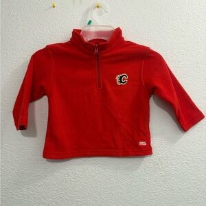 NHL Calgary Flames 1/4 Zip Knit Sweater TODDLER SIZE 2